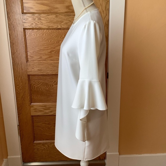 MISS SELFRIDGE Ivory Statement Sleeve Dress Size 6 - Picture 3 of 13